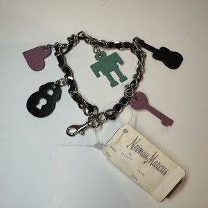 neiman marcus Bag charms Silver/Black